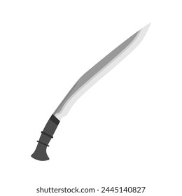 kukri cuchillo Ilustración vectorial de diseño plano. Icono de cuchillo gurkha en estilo plano de moda aislado sobre fondo blanco. Machete, infantería Kukri hoja de color plano