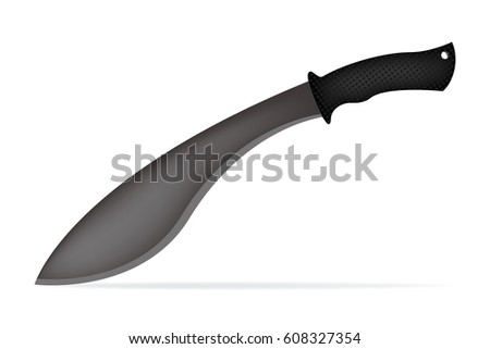 Kukri Machete, Nepalese knife, vector design
