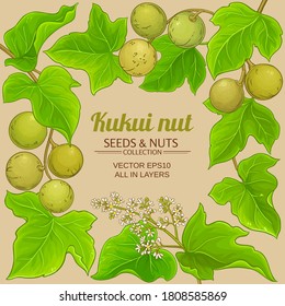 kukui vector frame on color background