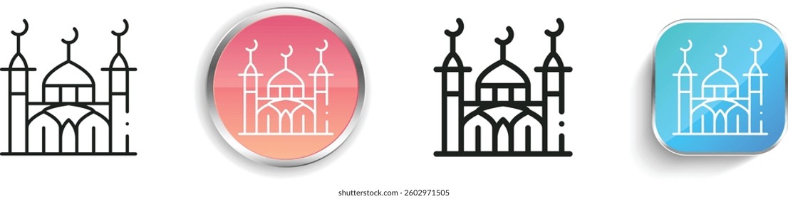 kul sharif mosque icon. Thin Linear, Regular and Button Style Design Isolated On White Background