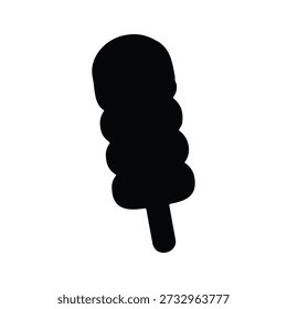Kulfi, sweets silhouette icon vector flat design.
