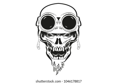 kull in helmet and glasses. vector illustration