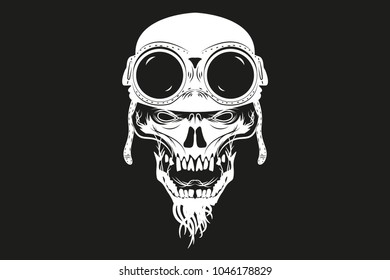kull in helmet and glasses. vector illustration
