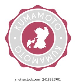 Kumamoto, Japan Badge Map Vector Seal Vector Sign. National Symbol Country Stamp Design Icon Label. 