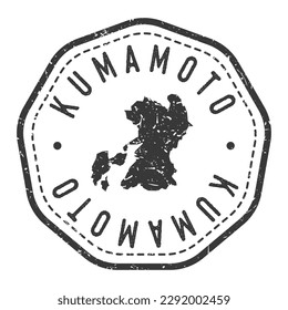 Kumamoto, Japan Map Stamp Retro Postmark. Silhouette Postal Passport. Seal Round Vector Icon. Badge Vintage Postage Design.