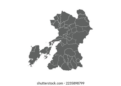 Kumamoto map isolated on white background.for annual infographics report website layout.