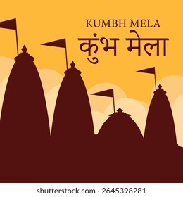 ilustração do festival kumbh mela em design de estilo plano