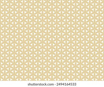 Kumi Kikko pattern.Japanese traditional pattern. Seamless Japanese pattern material.Color: Gold version.