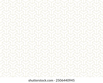 Kumi Kikko pattern.Japanese traditional pattern. Seamless Japanese pattern material.Color: Gold version.