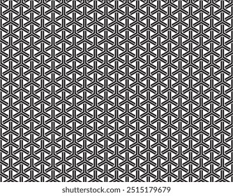 Kumi Kikko pattern.Japanese traditional pattern. Seamless Japanese pattern material.Color: Black version.