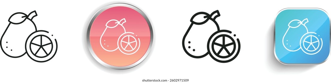kumquat icon. Thin Linear, Regular and Button Style Design Isolated On White Background