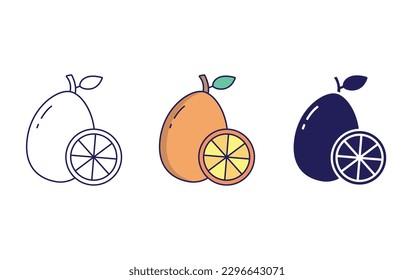 Kumquat line and solid illustration icon