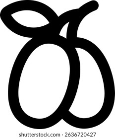 Kumquat outlined icon design style