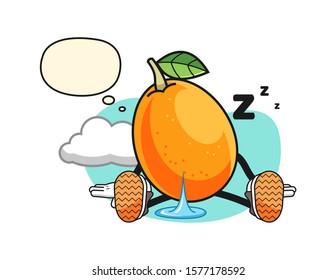 Kumquat sleep with thought bubble cartoon. Mascot Character vector.