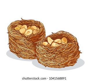 Kunafah with peanuts illustration