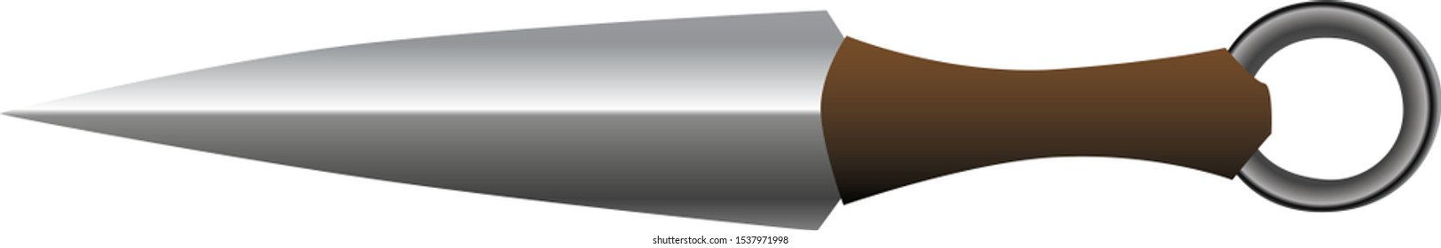 Kunai Dagger, Japanese Tactical Ninja Knife - Vector