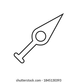 kunai icon element of weapon icon for mobile concept and web apps. Thin line kunai icon can be used for web and mobile. Premium icon on white background