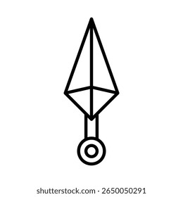 kunai icon flat thin outline art logo
