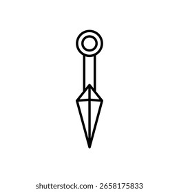 kunai icon flat thin outline art logo