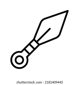 Kunai Icon. Line Art Style Design Isolated On White Background