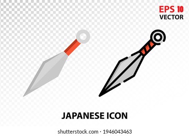 Icono de Kunai sobre fondo transparente. Símbolo japonés para el diseño de tu sitio web, logotipo, aplicación, interfaz de usuario. Ilustración vectorial Eps10.