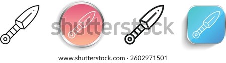 kunai icon. Thin Linear, Regular and Button Style Design Isolated On White Background