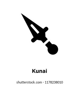 Kunai icon vector isolated on white background, logo concept of Kunai sign on transparent background, filled black symbol