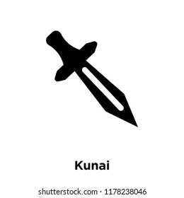 Kunai icon vector isolated on white background, logo concept of Kunai sign on transparent background, filled black symbol