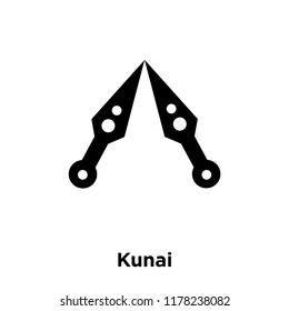 Kunai icon vector isolated on white background, logo concept of Kunai sign on transparent background, filled black symbol