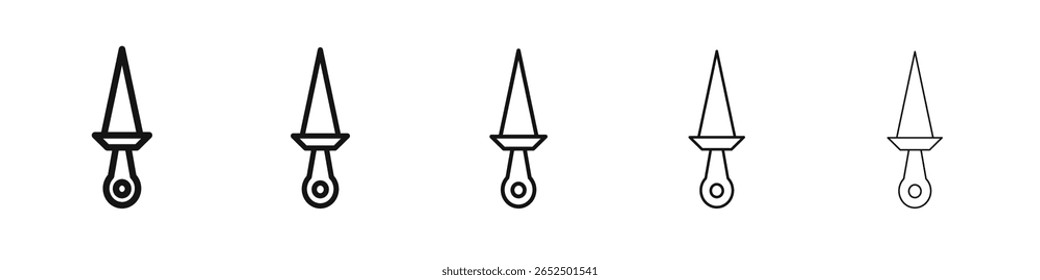 Kunai icon vector outline set illustration sign