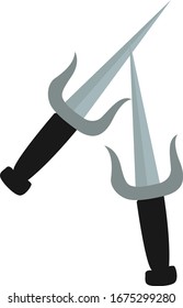 Cuchillo Kunai, ilustración, vector sobre fondo blanco.