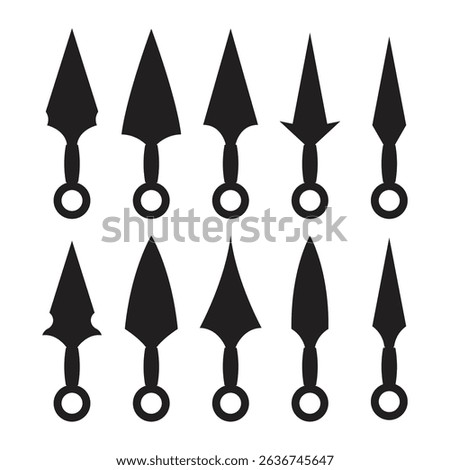 Kunai Knife Silhouette Vector Illustration