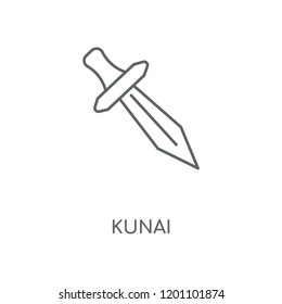 Kunai linear icon. Kunai concept stroke symbol design. Thin graphic elements vector illustration, outline pattern on a white background, eps 10.