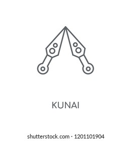 Kunai linear icon. Kunai concept stroke symbol design. Thin graphic elements vector illustration, outline pattern on a white background, eps 10.