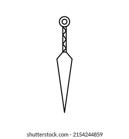 Kunai ninja icon. japanese sign color editable