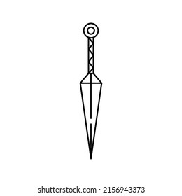 Kunai ninja icon. japanese sign color editable