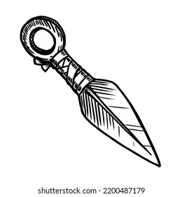 Kunai ninja knife vector illustration isolated on white background