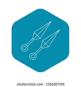 Kunai ninja throwing daggers icon. Outline illustration of kunai ninja throwing daggers vector icon for web