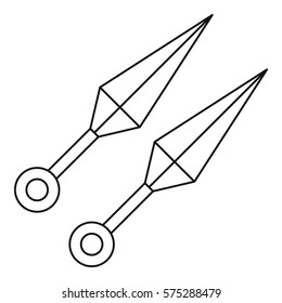 Kunai ninja throwing daggers icon. Outline illustration of kunai ninja throwing daggers vector icon for web