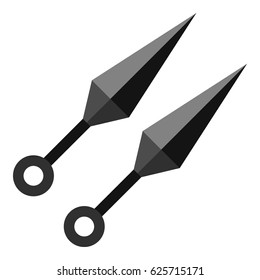 Kunai, ninja weapon icon flat isolated on white background vector illustration