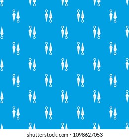 Kunai pattern vector seamless blue repeat for any use