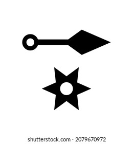 Kunai And Shuriken Icon Vector Illustration