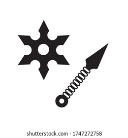 Kunai and shuriken vector simple design