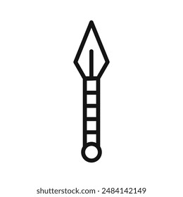 Kunai throwing knife icon black and white vector sign