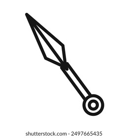 Kunai Wurfmesser Symbol Schwarze Linie Kunstvektor
