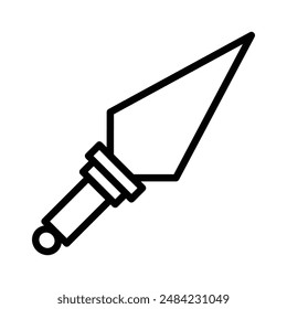 Kunai lanzando el diseño del icono del cuchillo en estilo lleno y perfilado