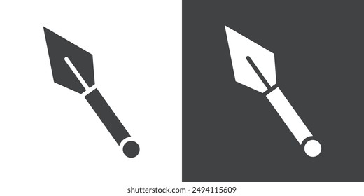 Kunai throwing knife icon Flat set in black and white color outline vector