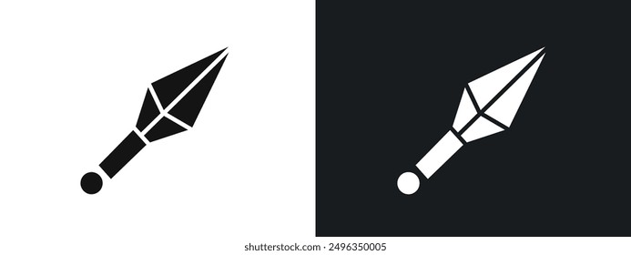 Kunai throwing knife icon linear graphics set vector in black