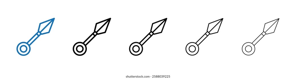 Kunai throwing knife icon Outline vector logo for web ui