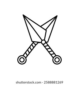 Kunai throwing knife icon Vector logo set flat